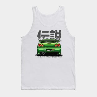 Monster Skyline GTR R34 (Envy Green) Tank Top